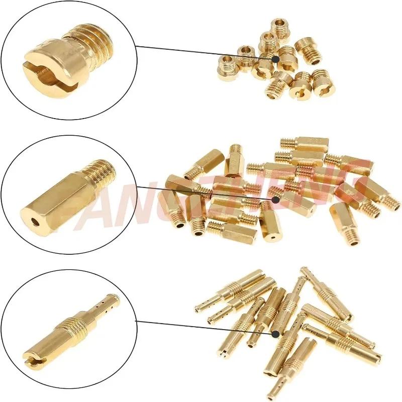 10pcs Carburetor Main Jets Slow Pilot Jets M5 6mm M4 5mm Thread For PWK Keihin OKO CVK Carb Set Injector Nozzle Motorcycle Part