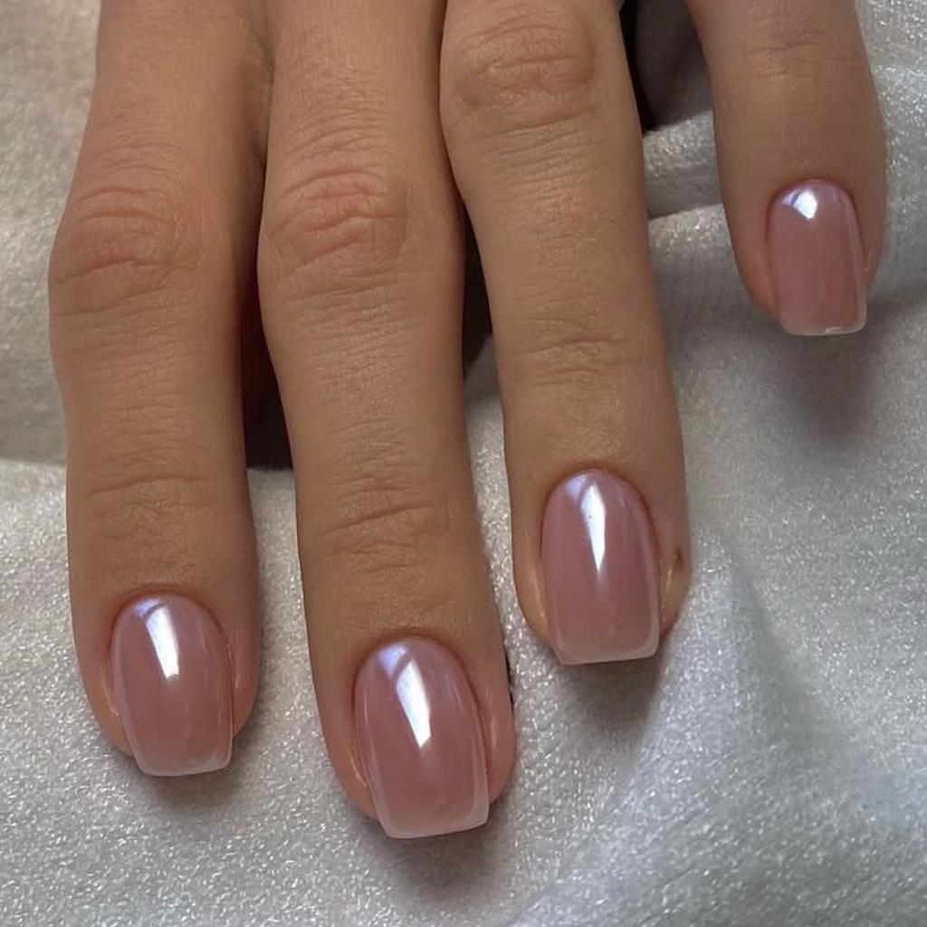 24Pcs Nude Pink Short Square Press On Nails Full Cover Acrylic False Nail Tips For Women DIY Manicure