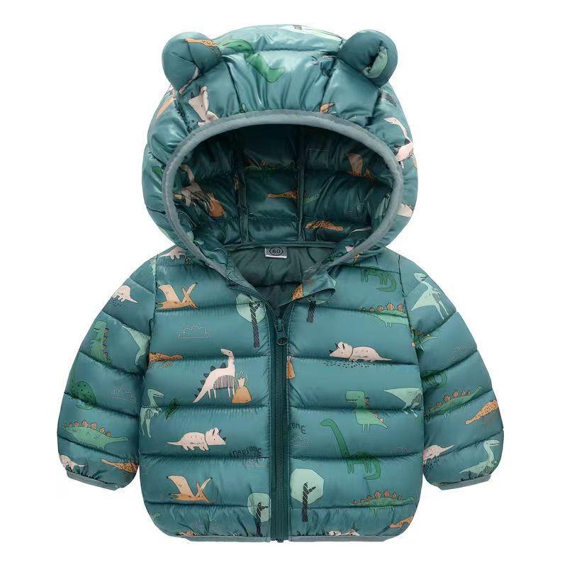 Autumn and Winter Boys and Girls Hooded Down Jackets Warm Lightweight Cotton Coat Jacket fashion cute cartoon print cotton-padded clothes