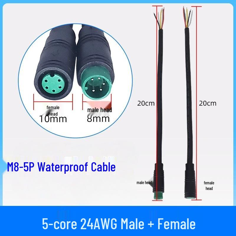 Waterproof M8 Connector for Sensor & EV Wiring: Male & Female, 2P/3P/4P/5P