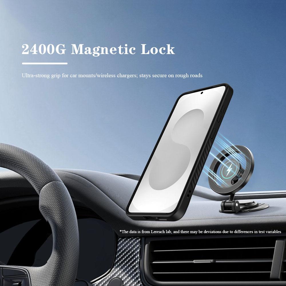 LEREACH Le-Chic Series For Samsung Galaxy S25+/S24+ Magnetic Case Kickstand TPU + PC Phone Cover
