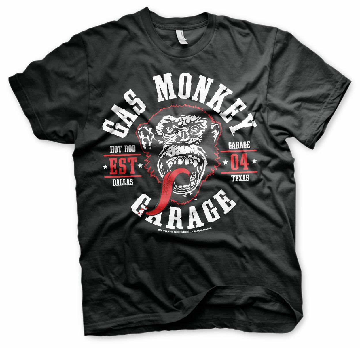Official Gas Monkey Garage Round Seal Black T-shirt XXXXL