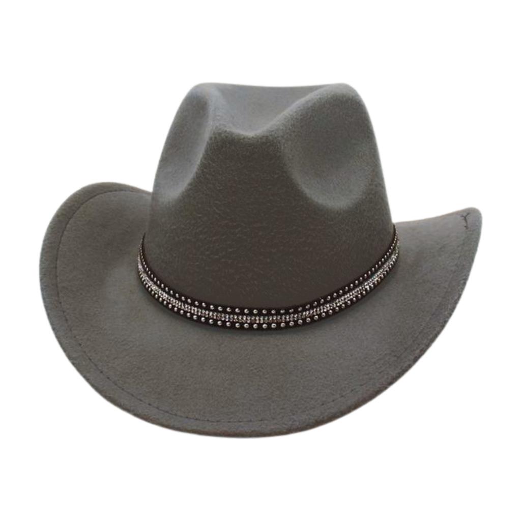 Retro British Style Cowboy Hat Men'S And Women'S Top Hat Versatile Rhinestone Premium Woolen Felt Hat