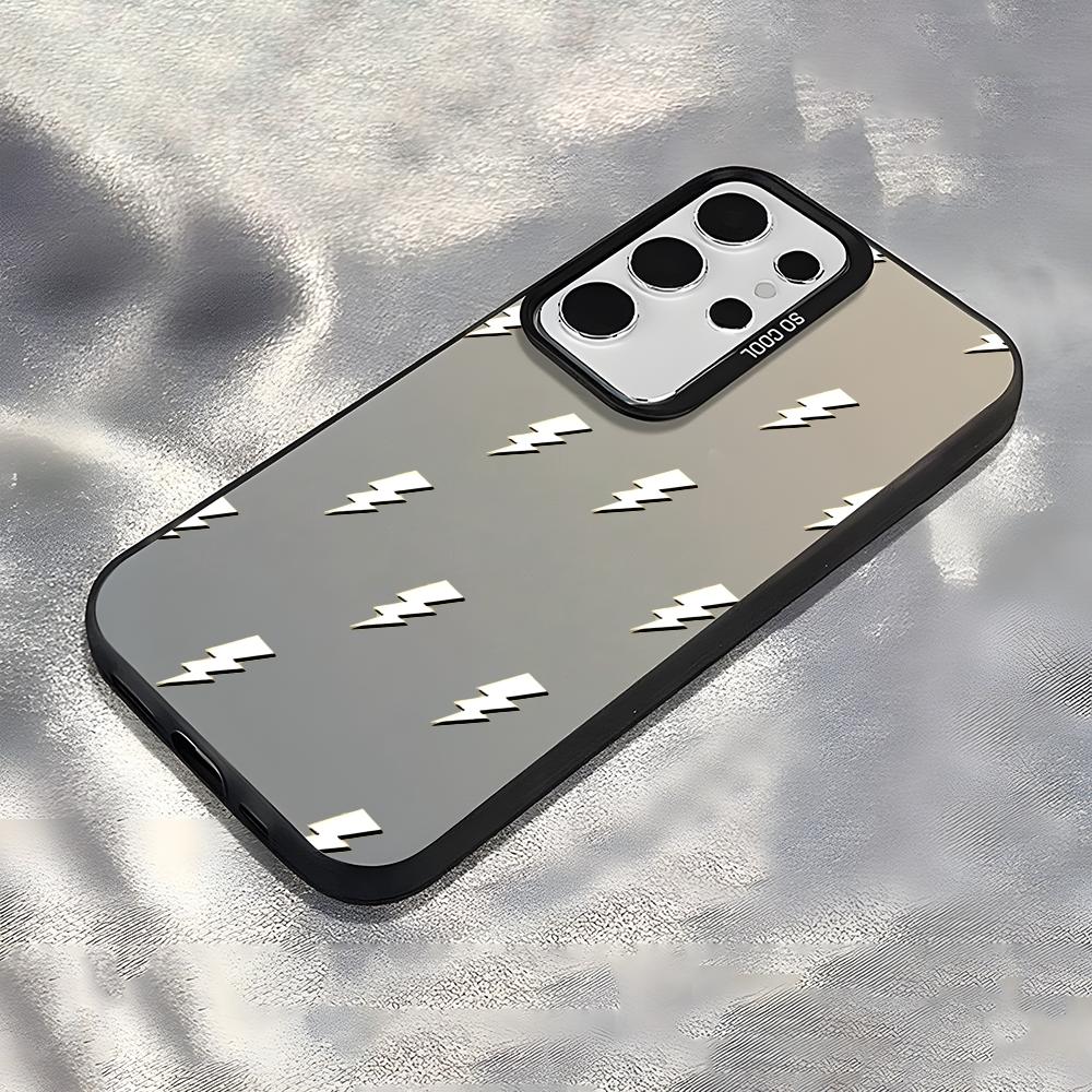 Fashion Flash Pattern Phone Case For Samsung Galaxy S25 Edge S24 S23 S22 S21 S20 Ultra Funda Silicone Silver Cover