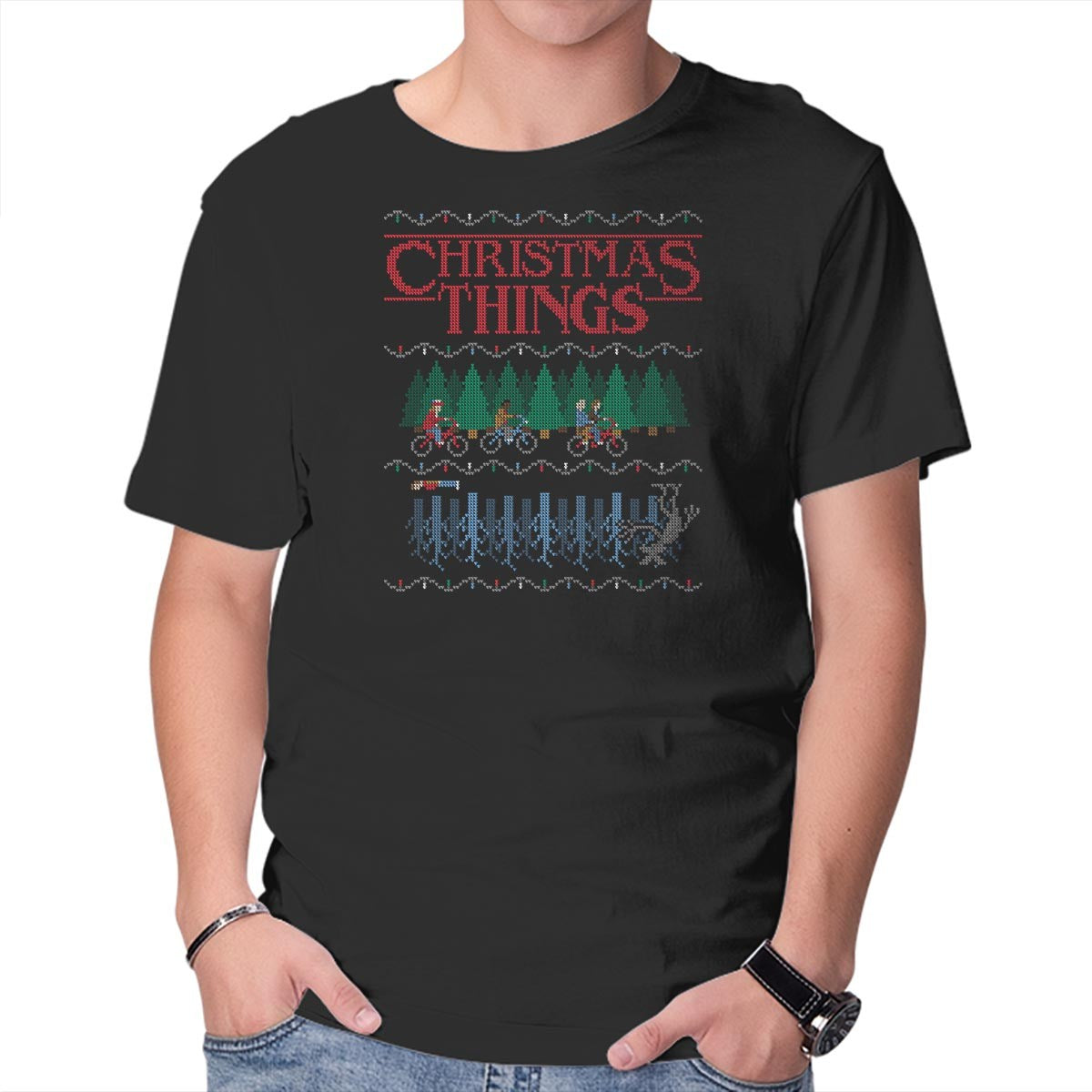Unisex Crew Neck T-Shirt Christmas Things Graphic Short Sleeve Casual Tee XXL