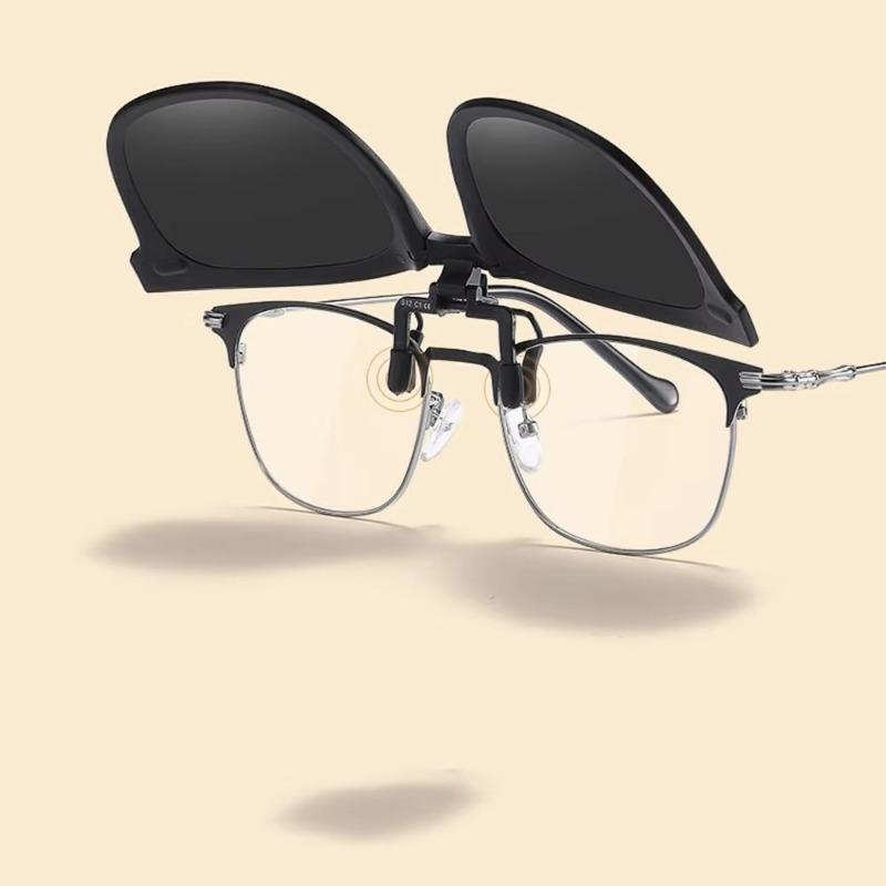 Non-polarized Foldable Clip On Sunglasses Fashion Lightweight Folding Square Sunglasses Clips
