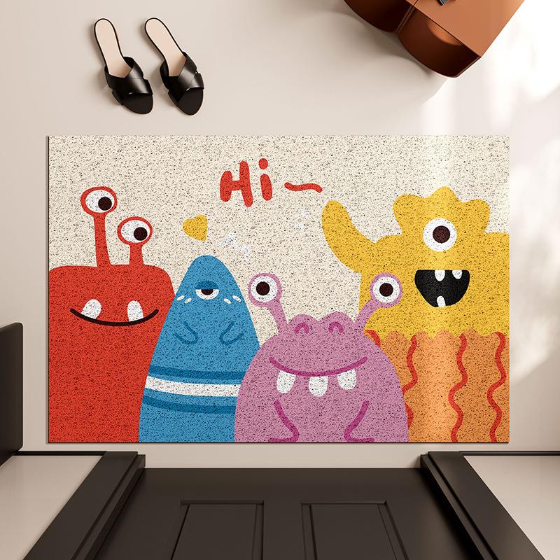

Colorful Little Monster Entry Silk Ring Door Mat, Wind Entry Silk Ring Non-Slip Floor Mat, Entrance To The Door Rubbing Land Mat 50*80cm