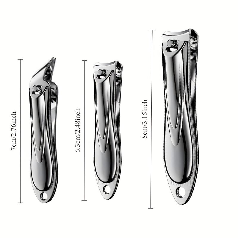 3pcs Heavy-Duty Stainless Steel Nail Clippers with Nano Glass File Professional-Grade for Thick Nails & Ingrown Toenails Gifts