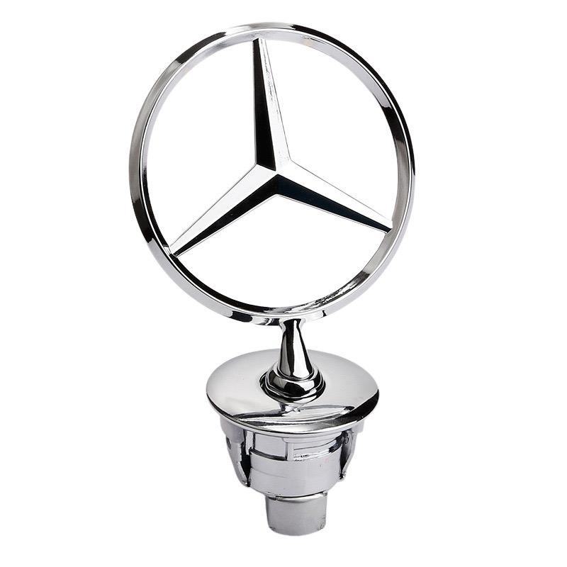 1 vnt. 44 mm 3D metalinis mėlynas chromuotas žvaigždės variklio dangčio logotipas ženklelis Mercedes Benz W202 W203 W204 W208 W210 W220 W221