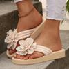 Fashion Fashion Flower Decor Flat Flip Flops for Women 2025 Summer Lightweight Non Slip Sandals Woman Comfort Clip Toe Beach Slippers