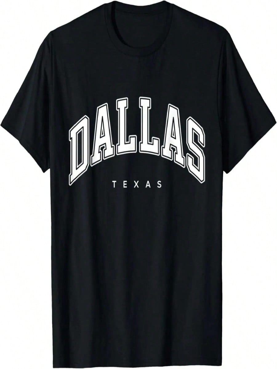 Белая футболка в стиле Varsity с надписью Dallas Texas TX S