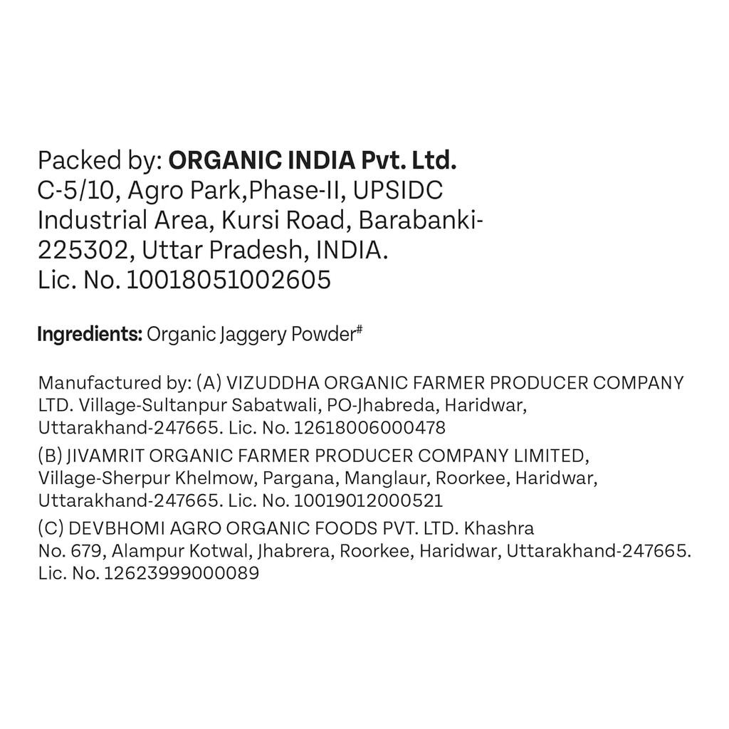 ORGANIC INDIA Jaggery Powder 500G Pack of 1 Pure Natural Sugar Substitute Rich In Minerals