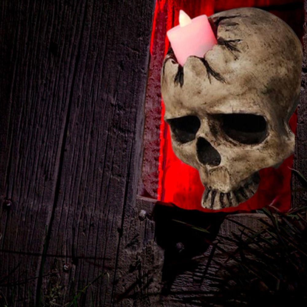 Scary Skull Head Candlestick Gothic Skull Head Wall Lamp  Restaurant