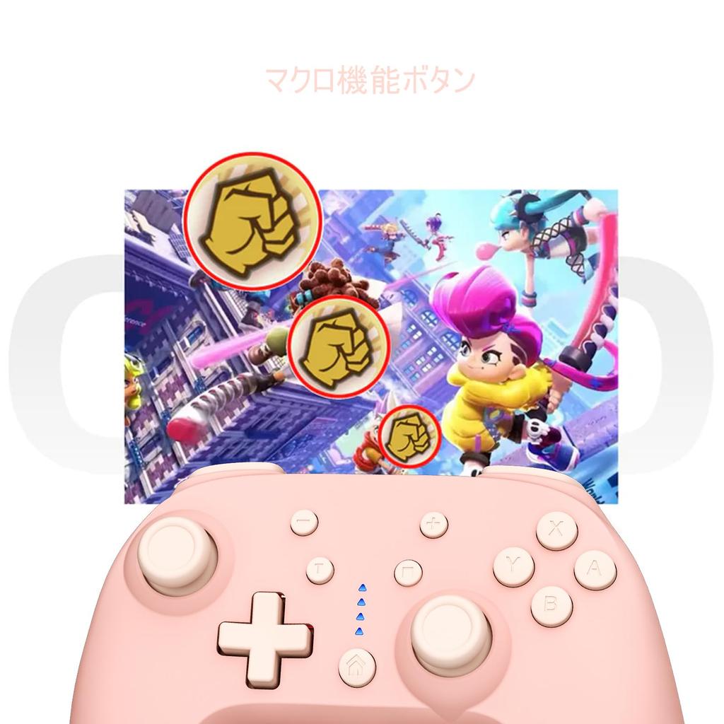 QRD Junior E5 Cute Mini Compatible with Pink Gamepad, Pocket-Sized Controller, Switch/PC/Android/IOS,