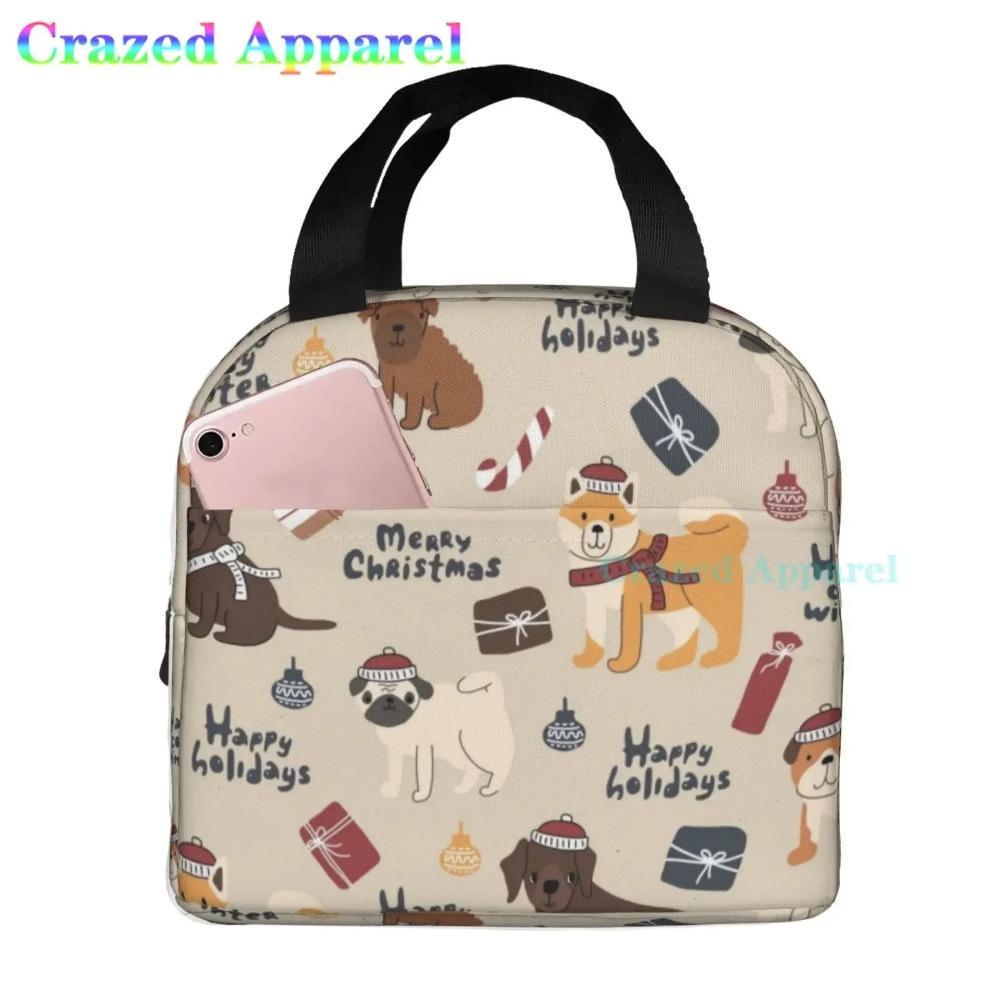 French Bulldog Cute Dog Insulated Lunch Bag Portable Thermal Cooler Box Reusable Picnic Tote Bento Bag for Men Women Kids
