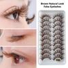Volume Long Wispy Cat Eye False Eyelashes Natural Look Brown Lashes Fake Eyelashes
