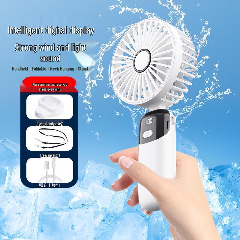 Rechargeable Long-Lasting Handheld & Neck-Hanging Mini Fan for Desktop, Office, Dormitory, or Outdoor Use