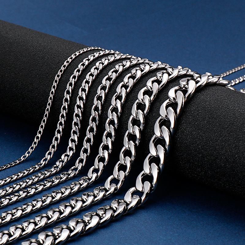 Simple Stainless Steel Grinding Chain Hiphop Necklace Street Hip Hop Titanium Steel Tide Jewelry Nk Chain