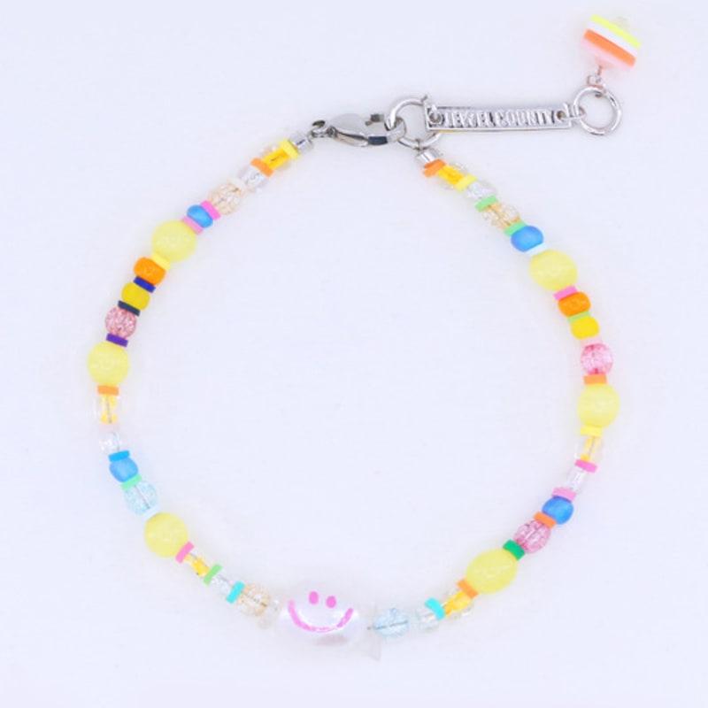 jewelCOUNTY HAPPY THINGS PINK SMILE BEADS BRACELET