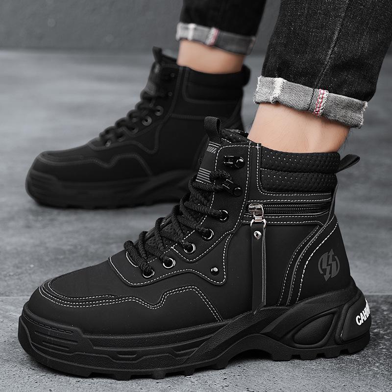 Autumn and winter high-top thick-soled Martin boots outdoor casual short boots British mountaineering tactical rhubarb boots