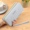 Ladies' Embroidered Soft Leather Double Zipper Wallet & Phone Clutch