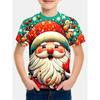 Summer Round Neck 3D Cute Cartoon Christmas Printed T-shirts Fashionable Casual Short Sleeved Children's Boy and Girl Kids Unisex T-shirts