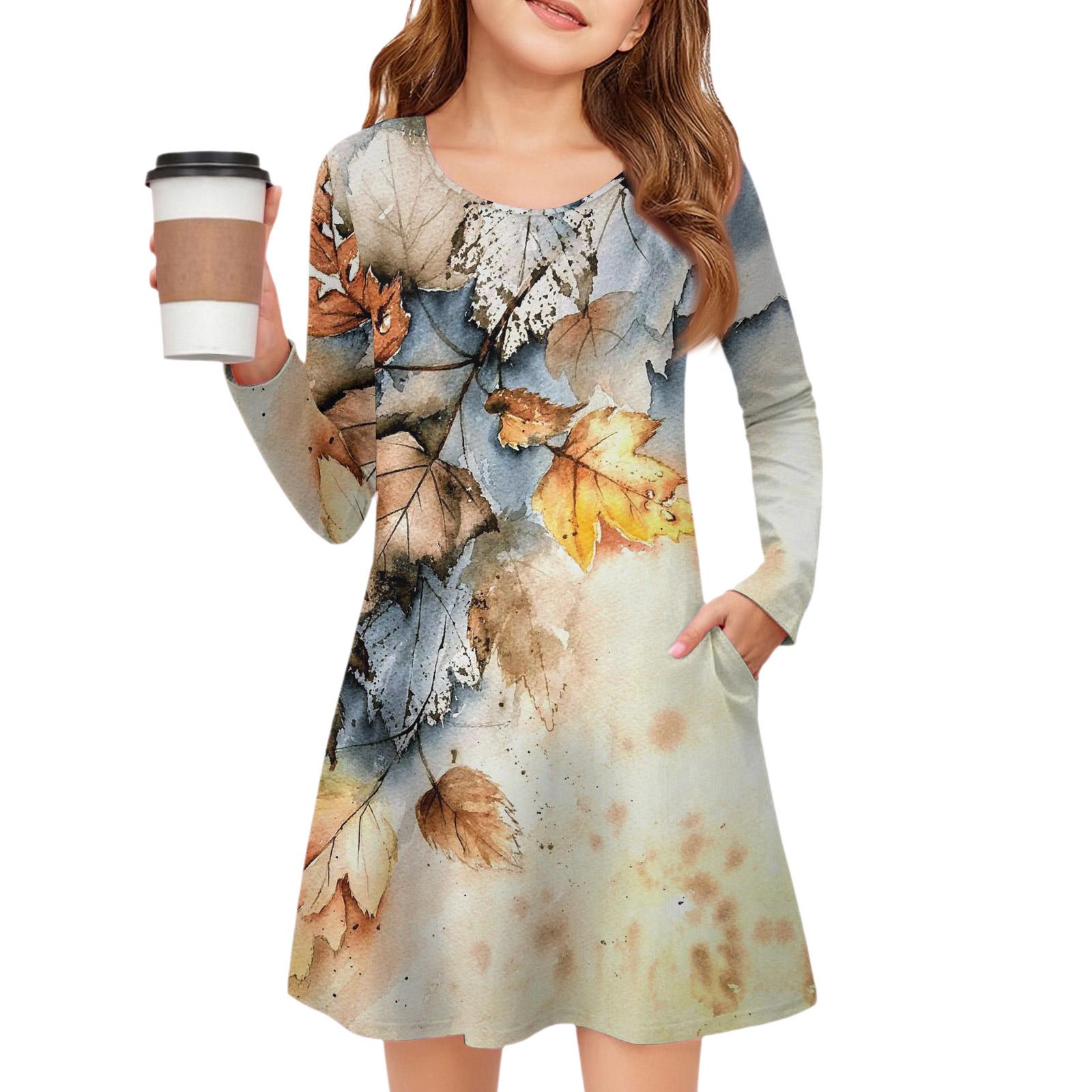 

Платье с длинным рукавом для девочек - Платье с цветными карманами 130 жёлтый