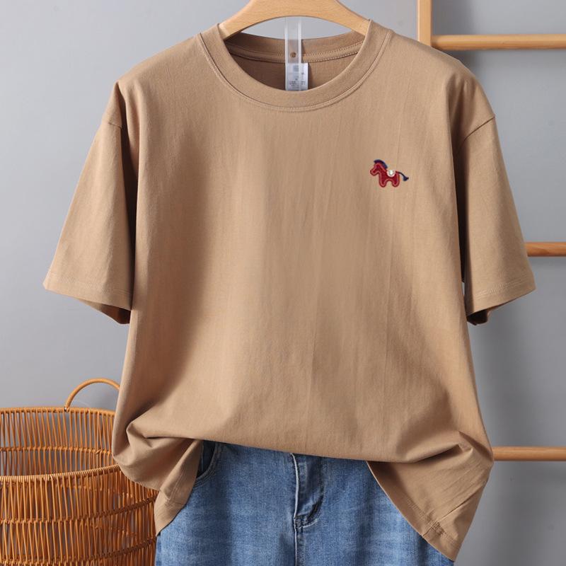 2026 Year of the Horse Embroidered Cotton Unisex Short Sleeve Tee