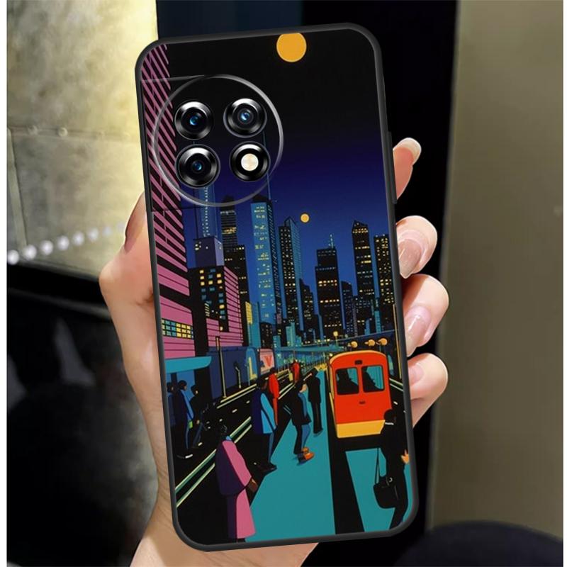 City Pop Art At Night Cover For OnePlus 13 13R 12 12R 11 10 Pro 8T 10T OnePlus Nord 4 CE 3 2 Lite N30 N20 N10 Case