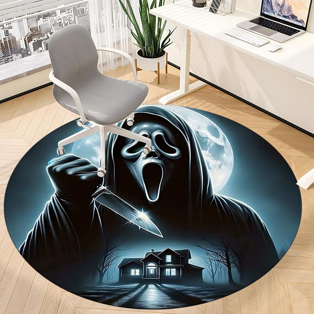 1pz Tappeto Scream, Rotondo Antiscivolo Durevole Grande Dimensione Tappeto per Ufficio, Adatto per Ufficio, Bella Decorazione
