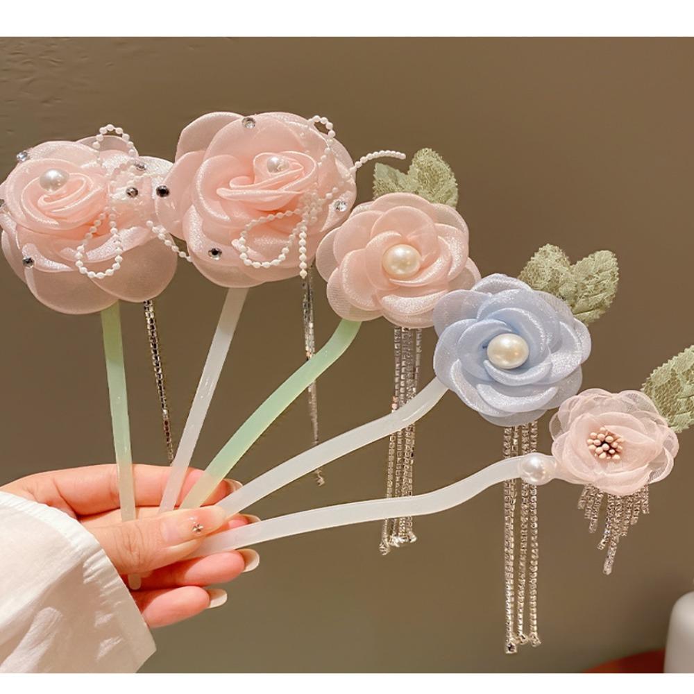 

Жемчужная палочка для волос, цветочная кисточка, вилки для волос, новая древняя китайская шпилька для женщин