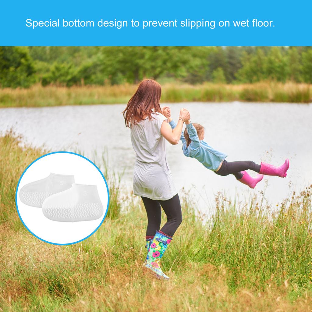 Silicone Rain Proof Shoe Covers for Outdoor Use Waterproof Anti-Slip Shoe Protector Dust Mud Splash Protection Foldable Easy