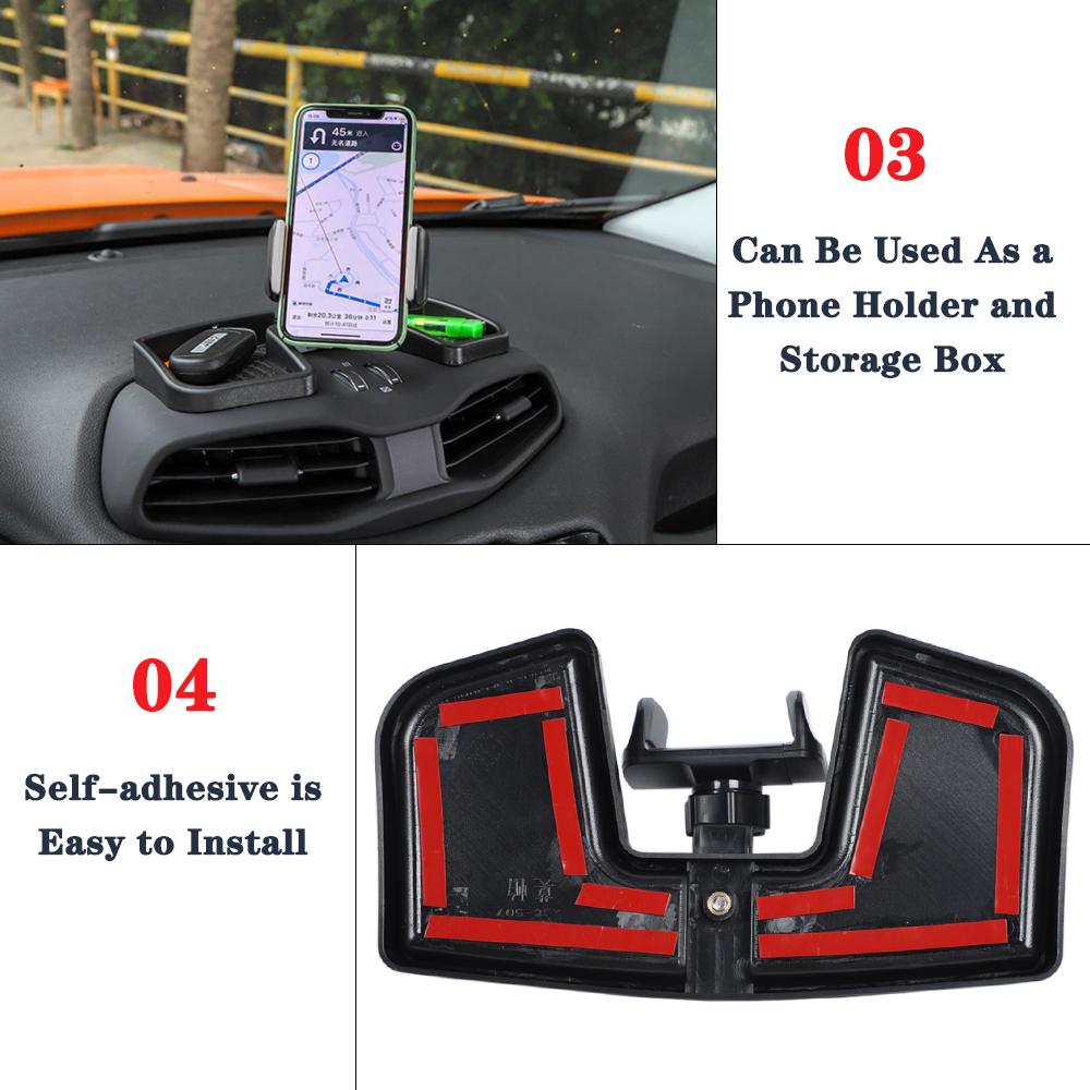Phone Holder GPS Mount Bracket Stand Storage Box Organizer for Jeep Renegade 2016-   2022 2023 Car Accessories