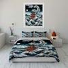 Red Pagoda Dragon And Surging Waves Print Bedding Set 1 Duvet Cover 2 Pillowcases For Adult And Children Luxury Gift Full Size