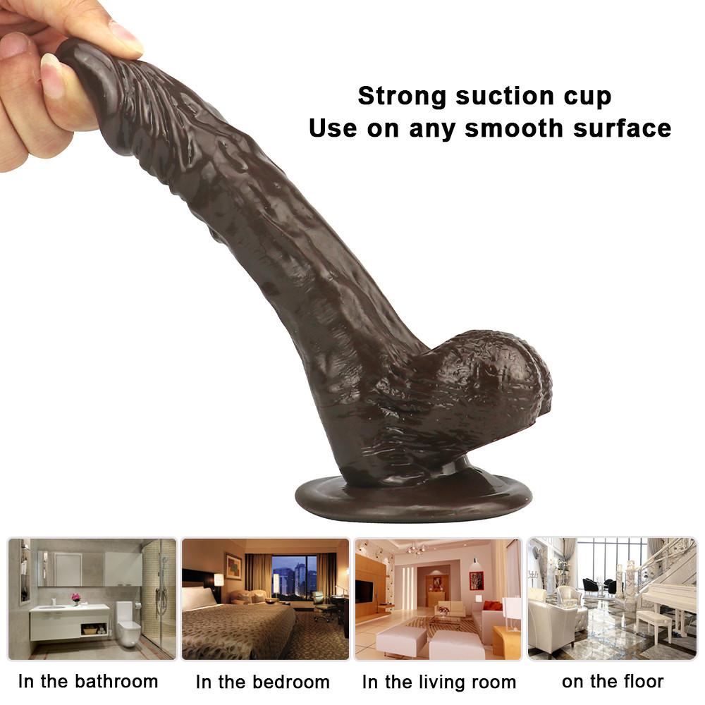 Brown Dildo Realistic Fake Dick Penis Butt Plug Sex Toys for Woman Vagina Anal Female Masturbation Huge Dildos