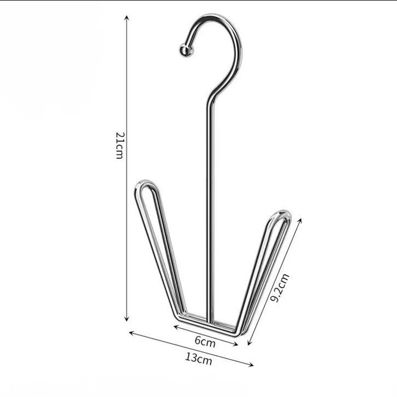 2/5Pcs Stainless Steel Shoe Rack Hangers Metal Storage Box Space-Saving With Closet Hooks Silver Home Laundry Accessories