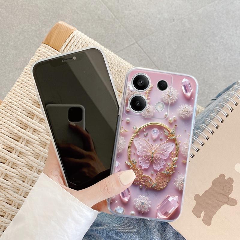 

Розкішний чохол з візерунком для iPhone Samsung A55 M34 S24 Xiaomi Redmi 13 Pro 14C Huawei Honor 200 Протиударний бампер для телефону Прозора задня кришка TPU Anti-Scratch Honor X5b