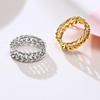 Stainless Steel Chain Ring Gold Silver Color Trendy Titanium Steel Finger Ring for Women Fashion Jewelry