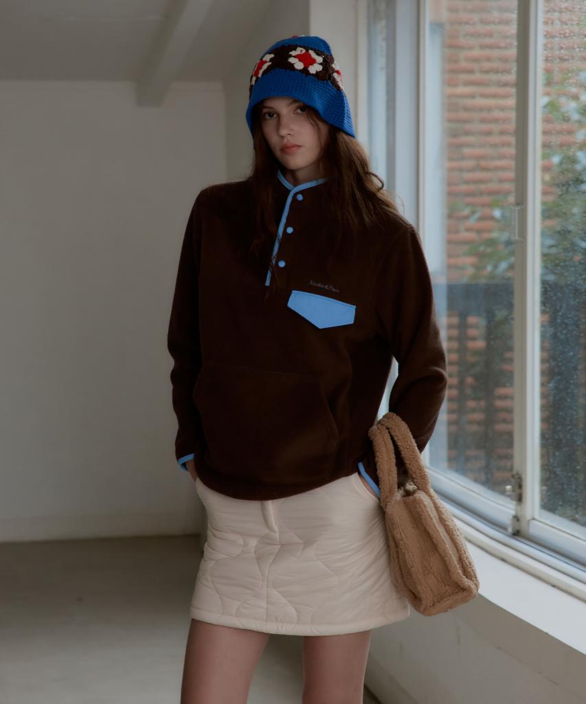 Seutyudioaenpaleukeu Crochet Bucket Hat_Blue