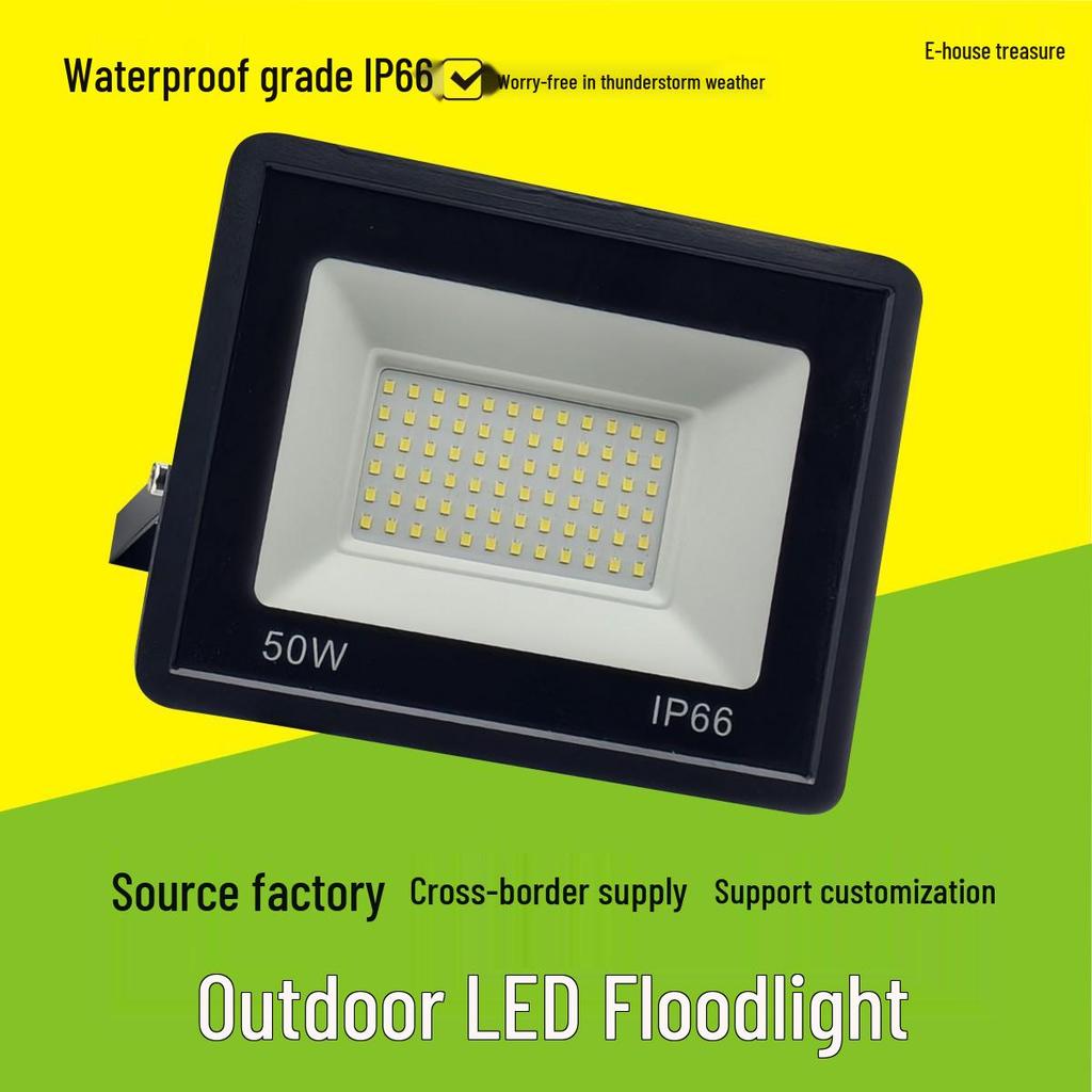 High-Brightness 300W Outdoor LED Floodlight, Waterproof IP66, Durable Construction
