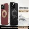 Luxury Magnetic Leatherette Bracket Phone Case For IPhone 16 15 14 13 Pro Max Magsafe Wireless Charging Hidden Stand Back Cover