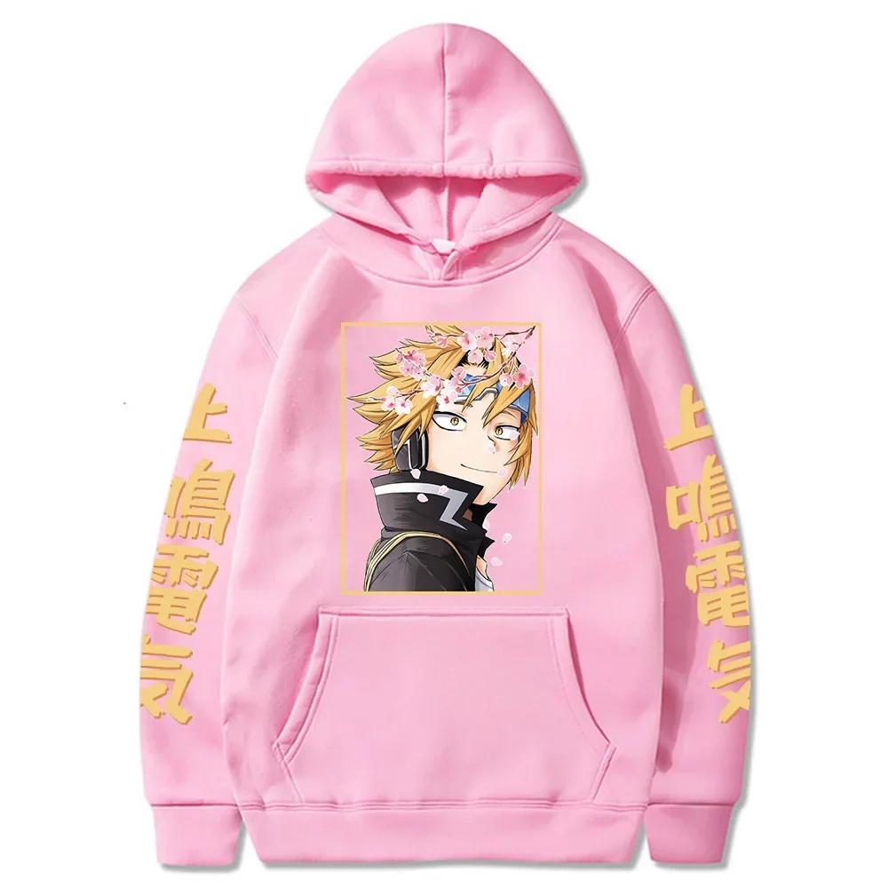 Funny Anime My Hero Academia Harajuku Hoody Sweatshirt Long Sleeve Aesthetic Kaminari Denki Flower Oversize Pullover
