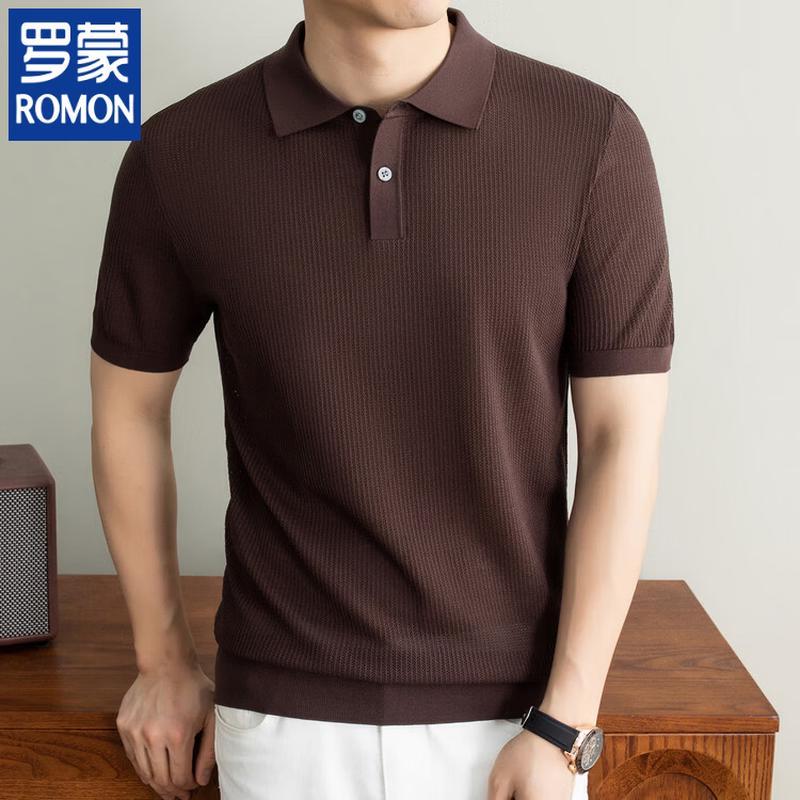 ROMON Men s Silk & Linen Blend Polo Shirt 48/105