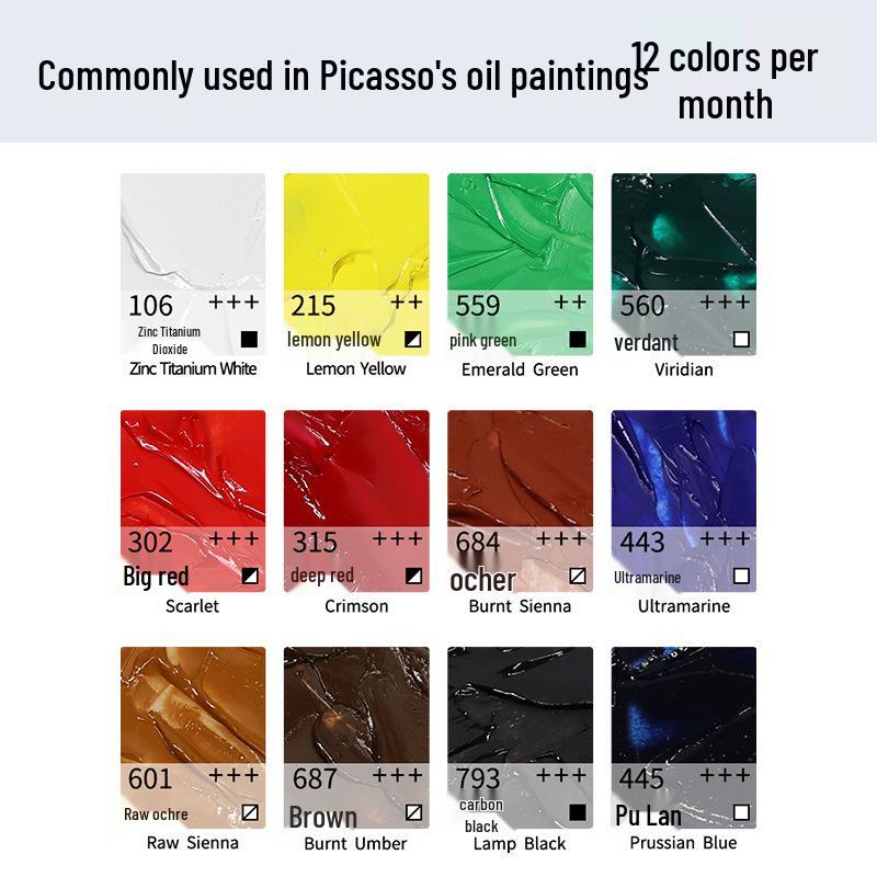 Phoenix Art Supplies Picasso Oil Paints 50-170ML, Painting Frames, Materials & Palette for Coloring