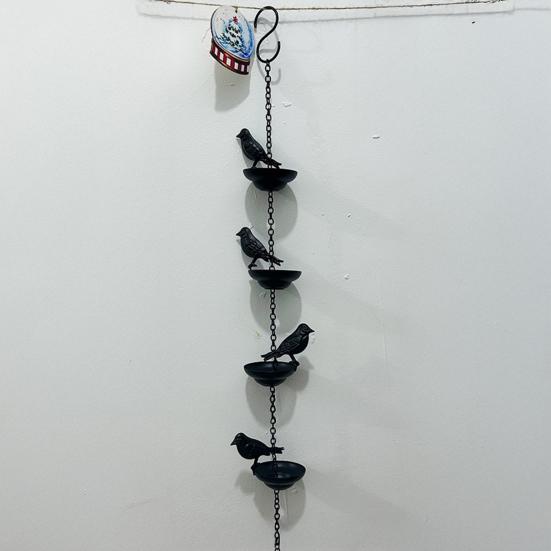 60/80/100CM Železný pták dešťový řetěz Odolný kovový zahradní závěsný lapač deště Pohárky Vnější okapy Svodové roury Náhradní dekorativní dešťový řetěz