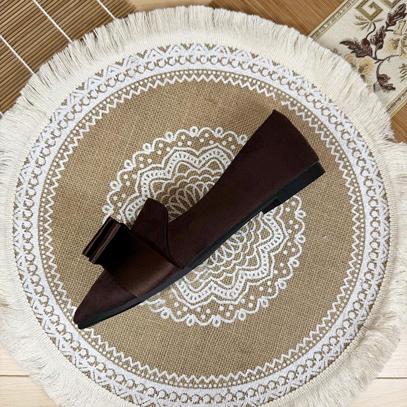 Fashion Flat Shoes for Women Spring and Autumn Retro Butterfly Bow Large Size Women's Shoes 42 43 44 Loafers Women  Ladies Shoes