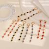 Colorful Rhinestone Rhinestone Earrings Copper Chain Long Tassel Earrings Banquet Jewelry