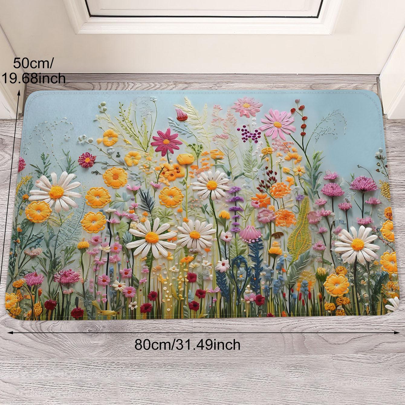 Romantic Spring Beautiful Flower Carpet Warm Doormat Rug For Bedroom Carpet For Living Room Welcome Mat Outdoor Carpet