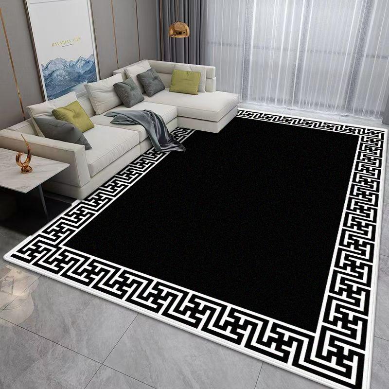 Modern Decorative Carpet black Living Room Minimalist Style Home Decor Home Large Area Bedside Washable Floor Mat Dining Room
