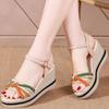 Fashion Ladies Shoes Orthopedic Summer 2025 Roman Style Footwear with High Heels Sandals for Women Leather Wedge Heel Asian Size Comfort